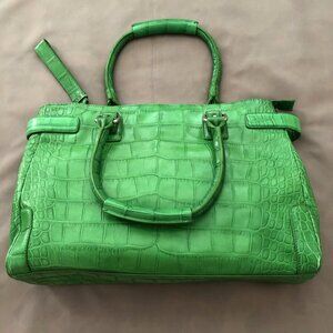 Club Monaco Rich Green Leather Tote